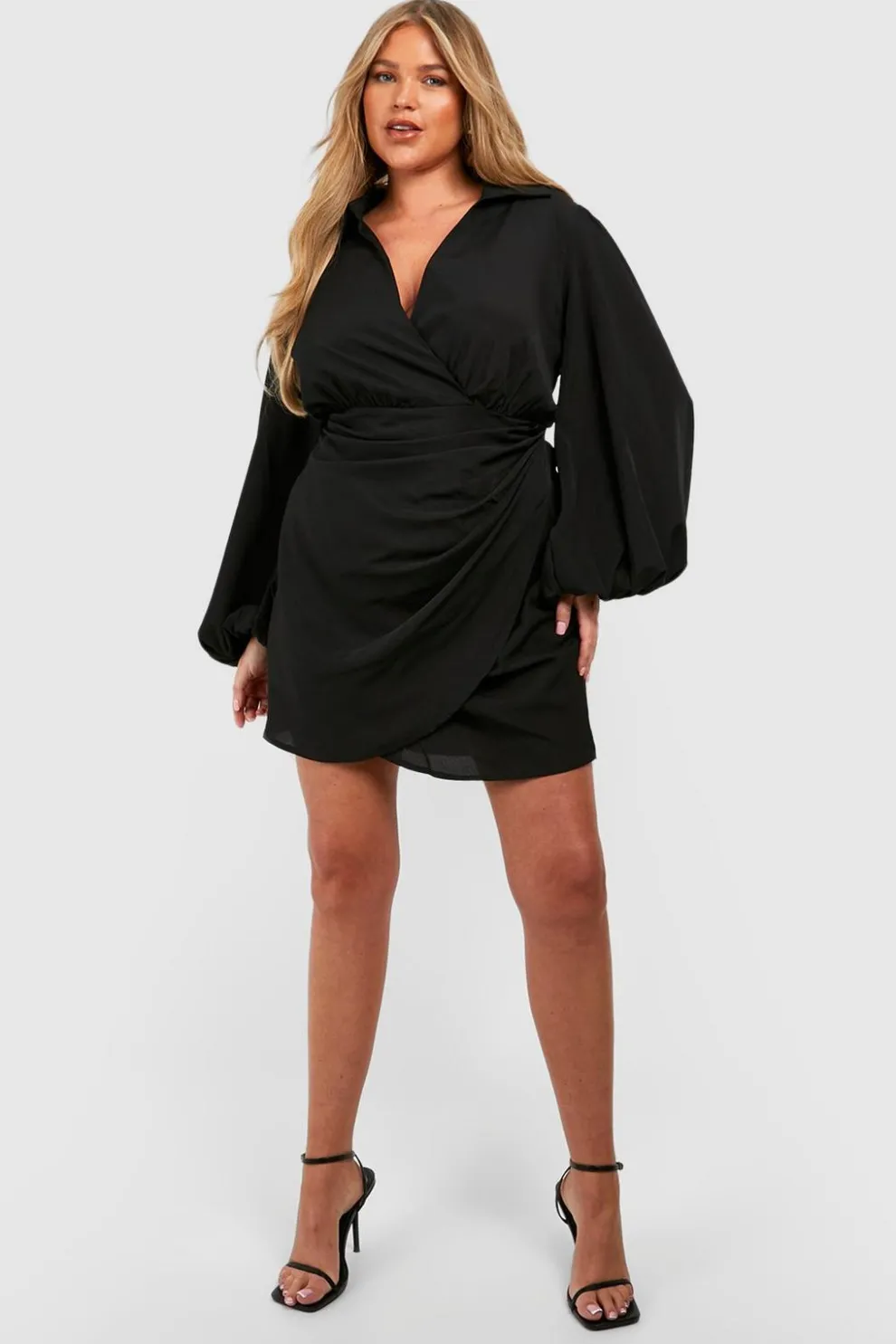 Plus Blouson Sleeve Wrap Dress | Nasty Gal