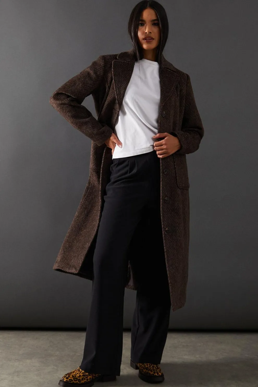 Zig Zag Button Through Coat | Nasty Gal