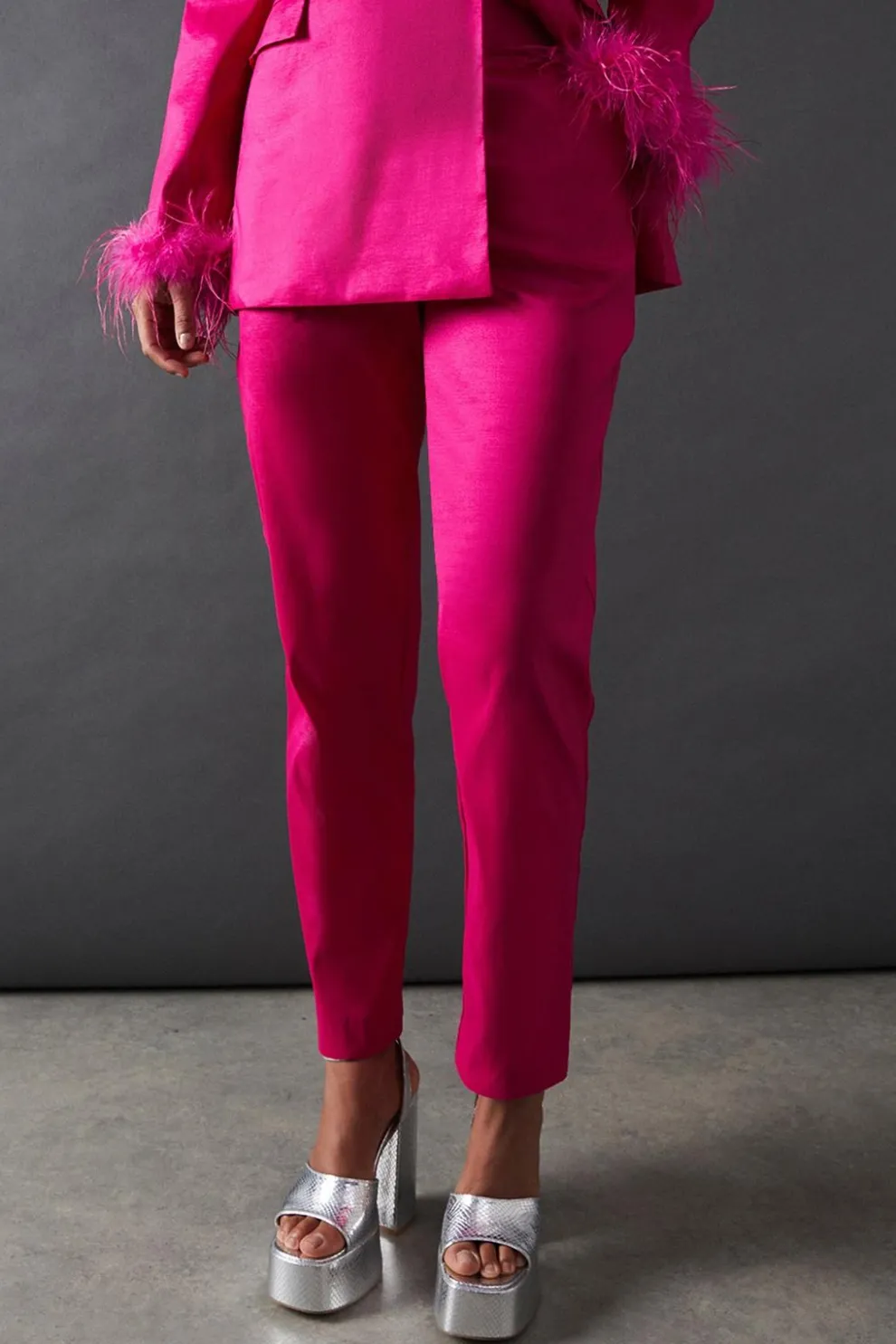 Premium Taffeta Straight Leg Trouser | Nasty Gal