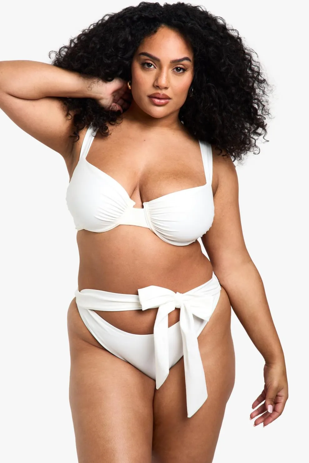 Plus Swimwear Essentials Tie High Waist Brief | Nasty Gal