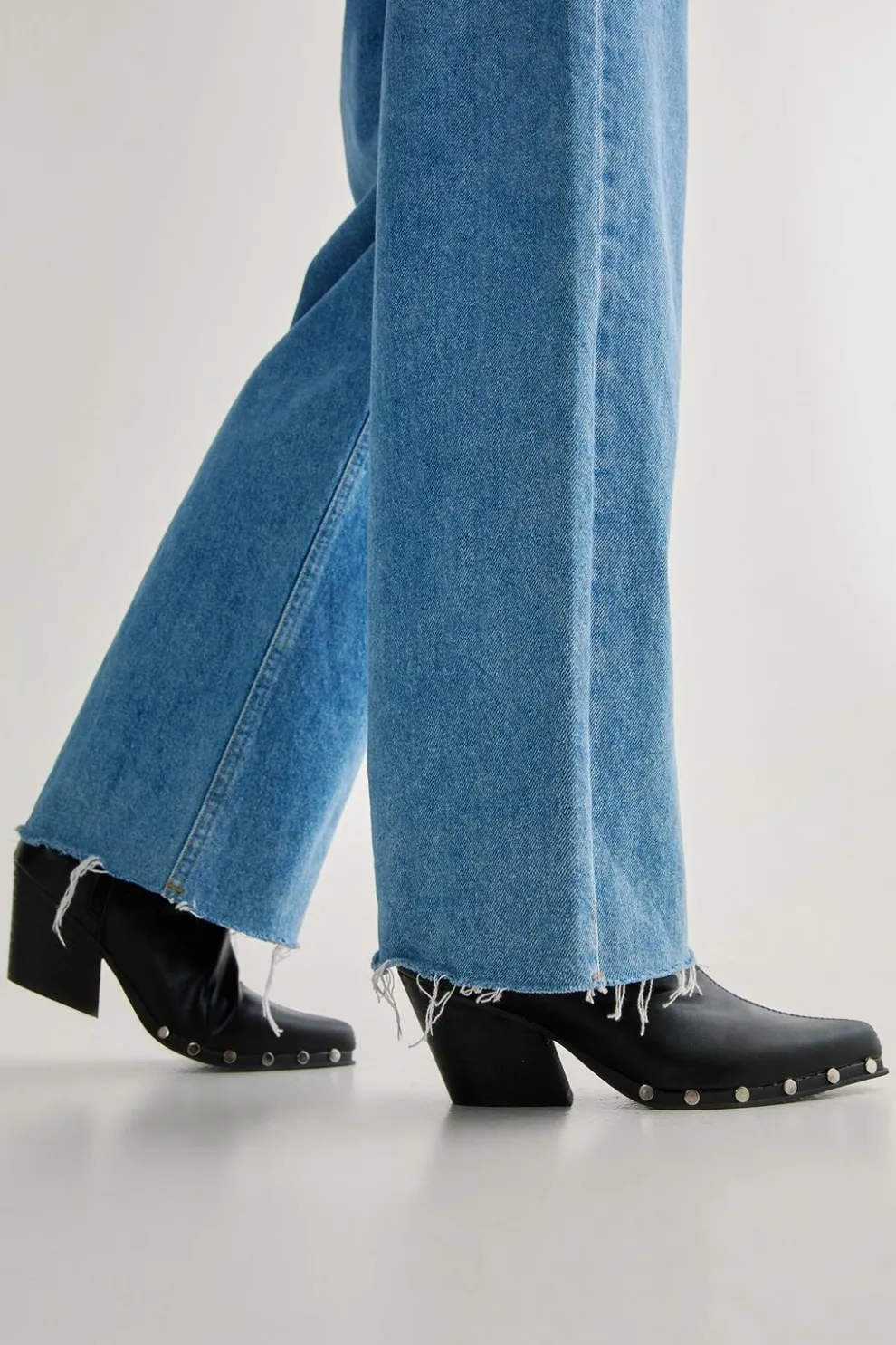 Studded Faux Leather Pointed Toe Ankle Boot | Nasty Gal