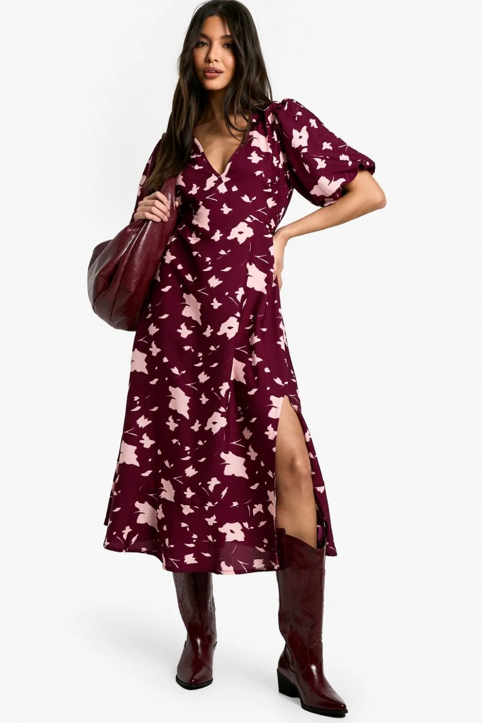 Blur Floral Print Midaxi Dress | Nasty Gal