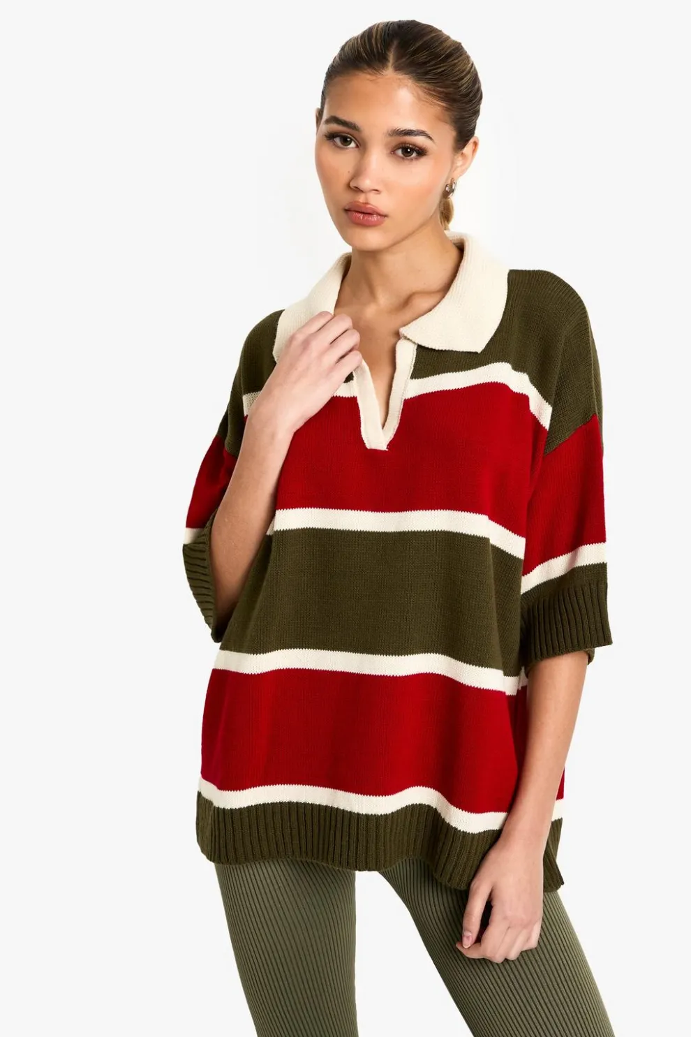 Stripe Knitted Oversized Rugby Top | Nasty Gal