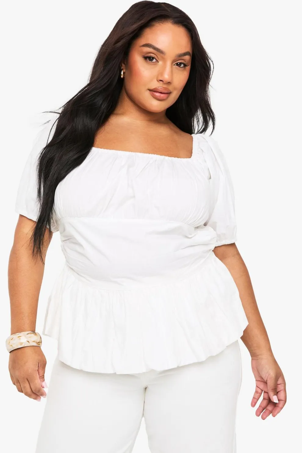 Plus Cotton Puff Sleeve Blouse | Nasty Gal
