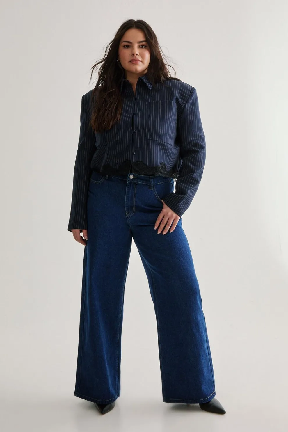 Plus Tailored Lace Hem Jacket | Nasty Gal