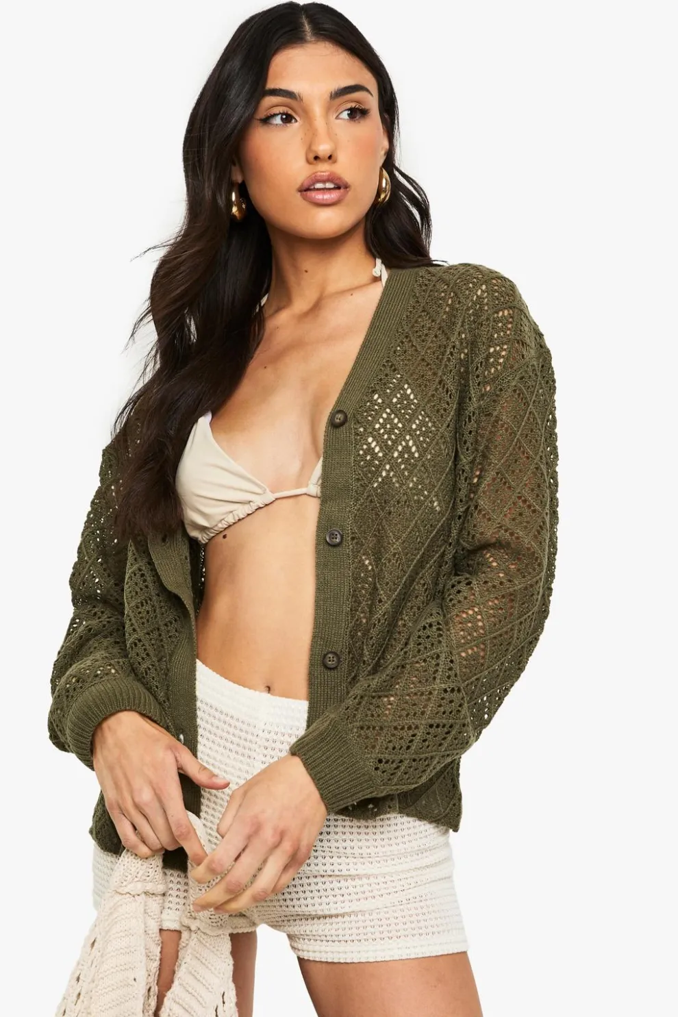 Crochet Slouchy Knitted Cardigan | Nasty Gal