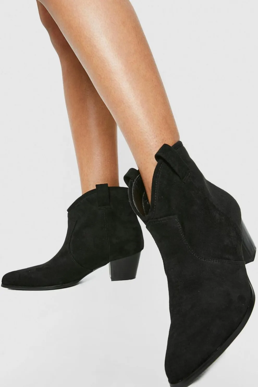 Faux Suede Western Cowboy Ankle Boots | Nasty Gal