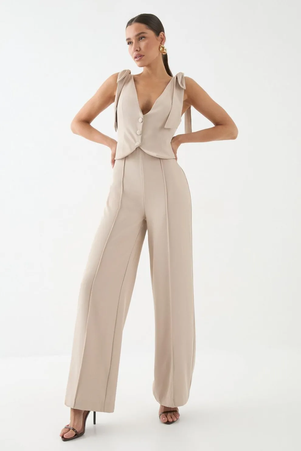 Tailored Tie Shoulder Waistcoat Jumpsuit | Nasty Gal