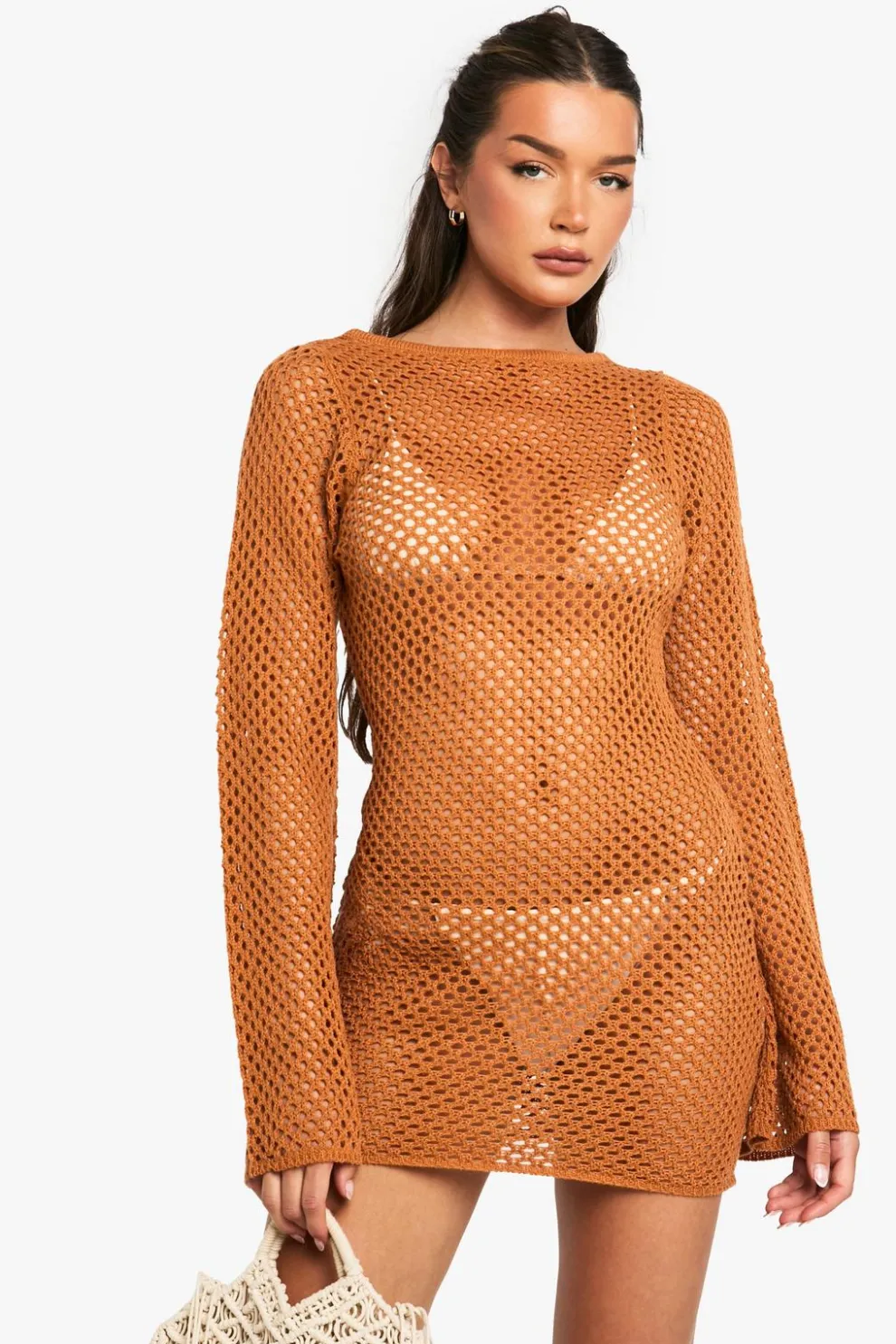 Crochet Flare Sleeve Mini Dress | Nasty Gal