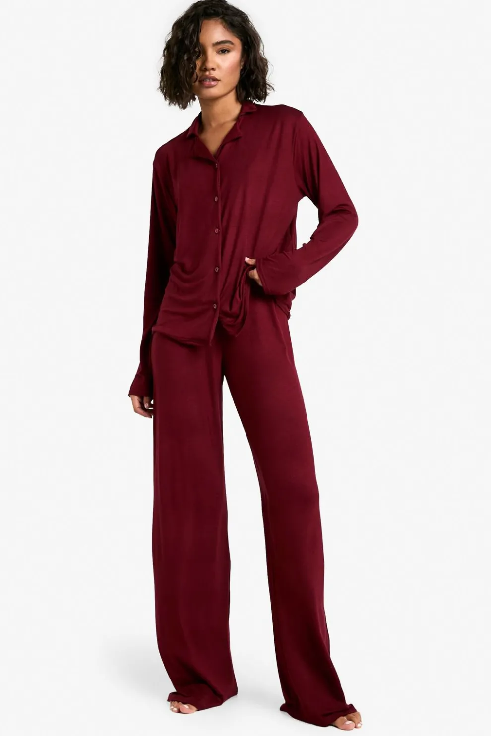 Tall Long Sleeve Shirt & Trousers Pyjama Set | Nasty Gal