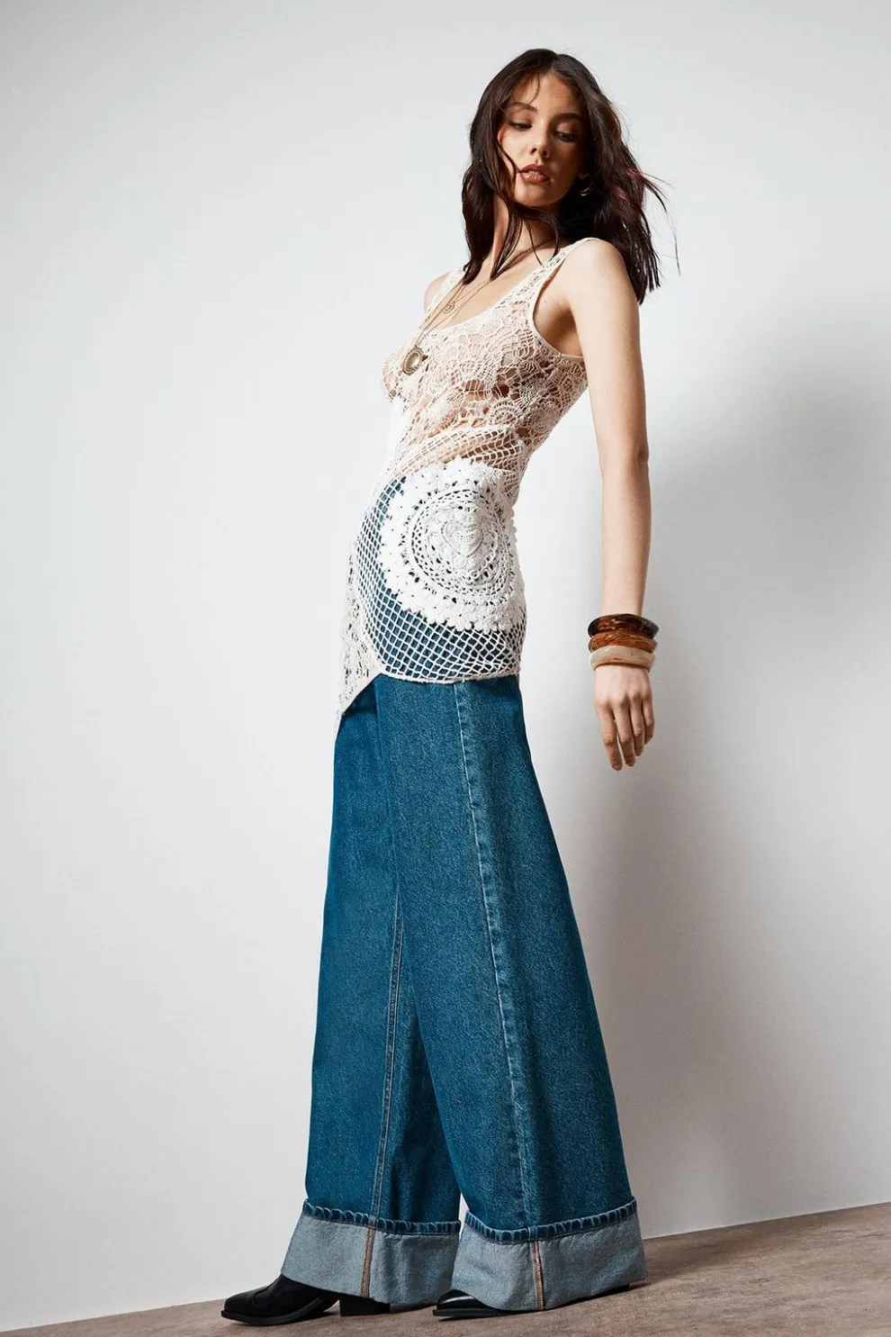 Premium Crochet Embroidered Patched Scoop Neck Mini Dress | Nasty Gal