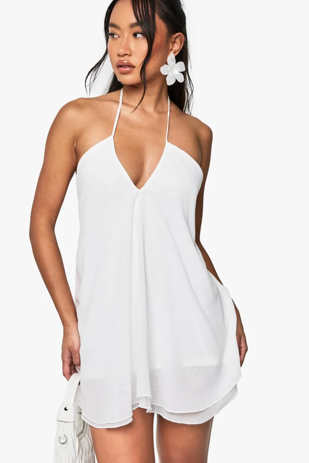 Chiffon Halterneck Playsuit | Nasty Gal