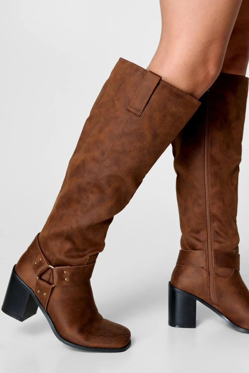 Faux Leather Heeled Biker Boot | Nasty Gal