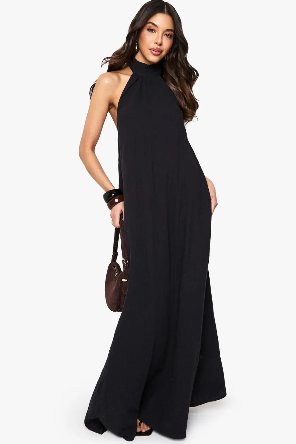 Cheesecloth Halterneck Maxi Dress | Nasty Gal