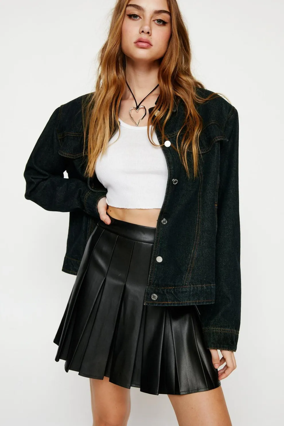 Faux Leather Pleated Mini Skirt | Nasty Gal