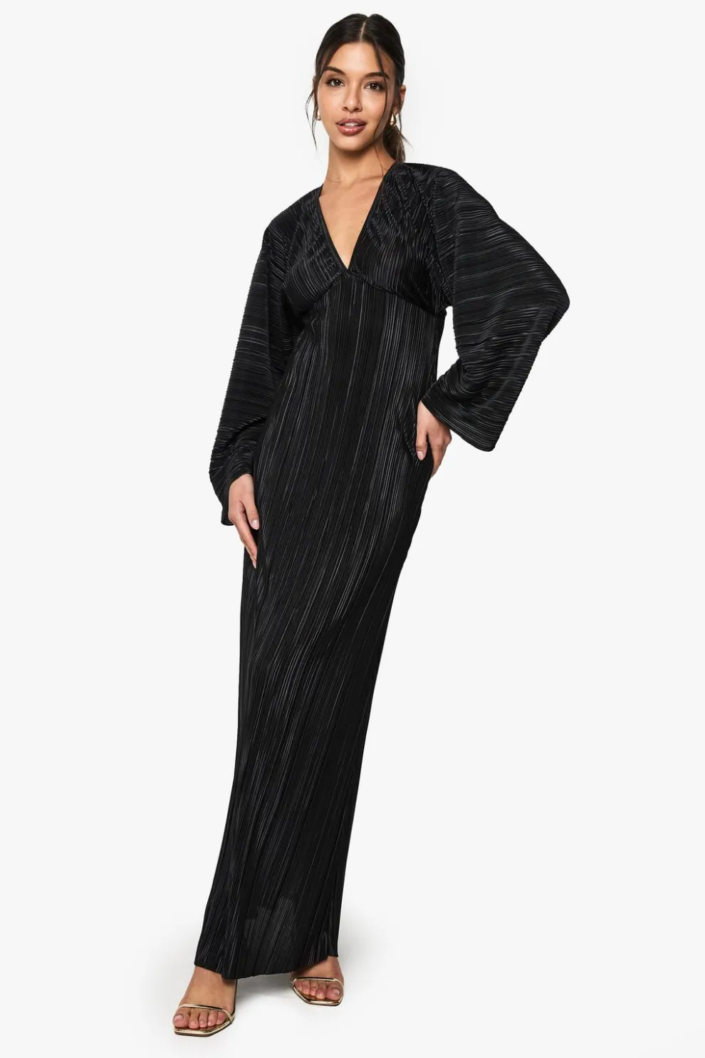 Plisse Batwing Maxi Dress | Nasty Gal