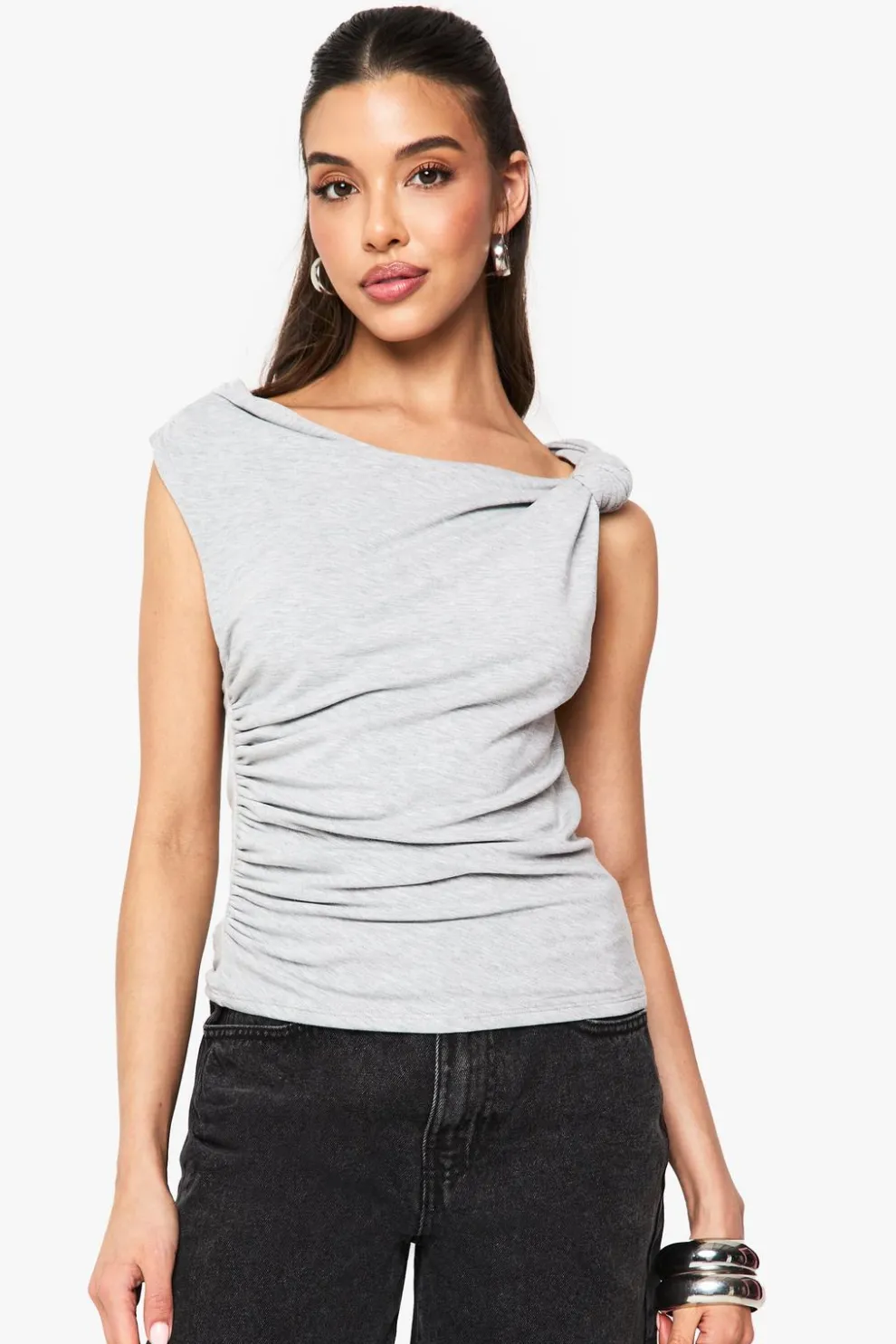 Marl Knot Shoulder Cap Sleeve Top | Nasty Gal