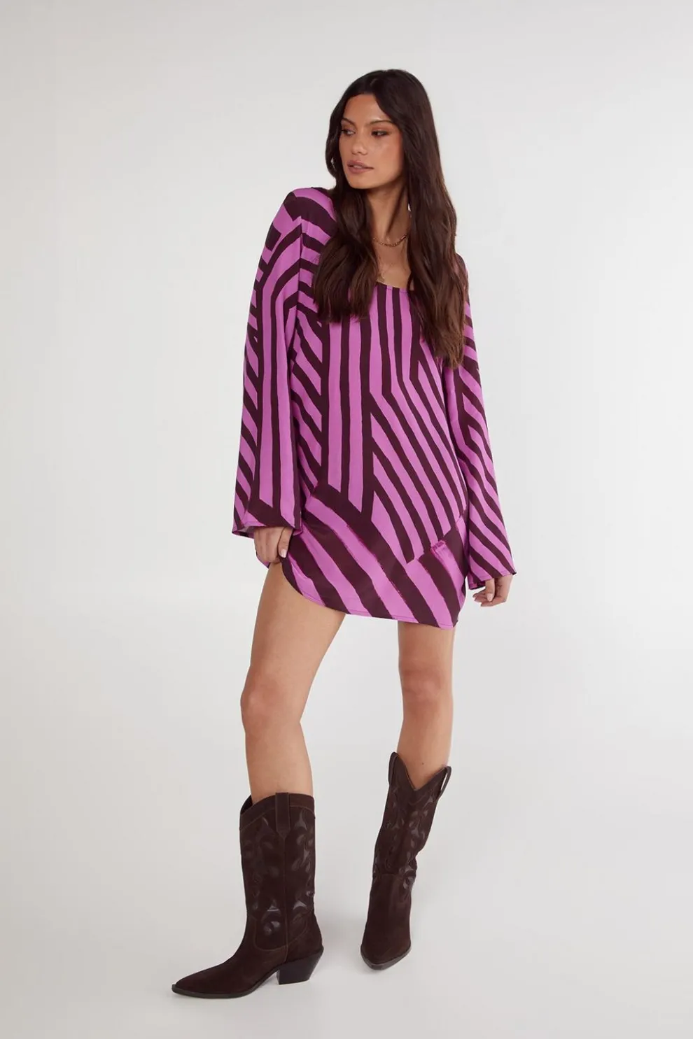 Abstract Stripe Mini Tunic Dress | Nasty Gal