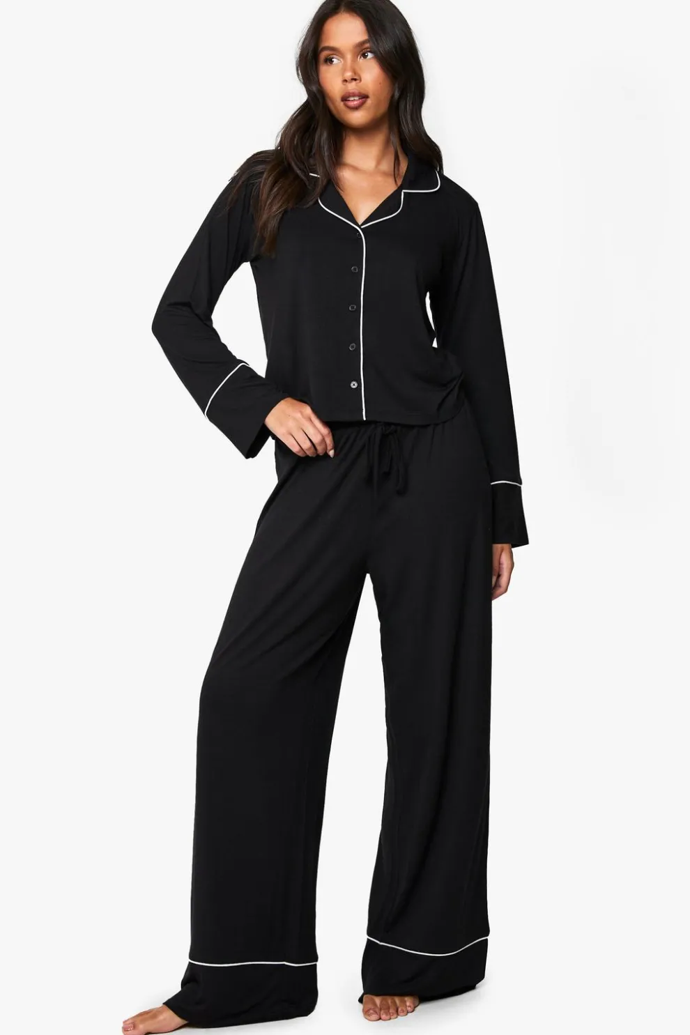 Modal Long Sleeve Shirt & Trouser Pyjama Set | Nasty Gal