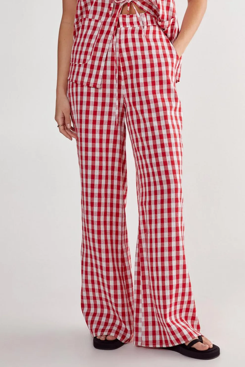 Gingham Wide Leg Pants | Nasty Gal