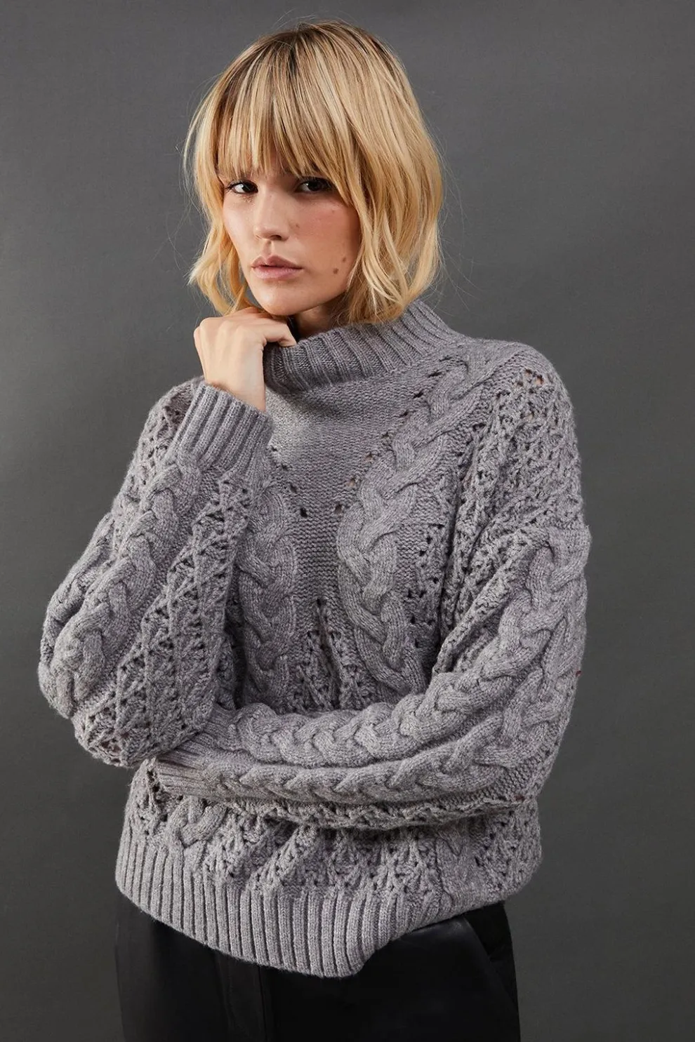 Chunky Cable Knit Roll Neck Jumper | Nasty Gal