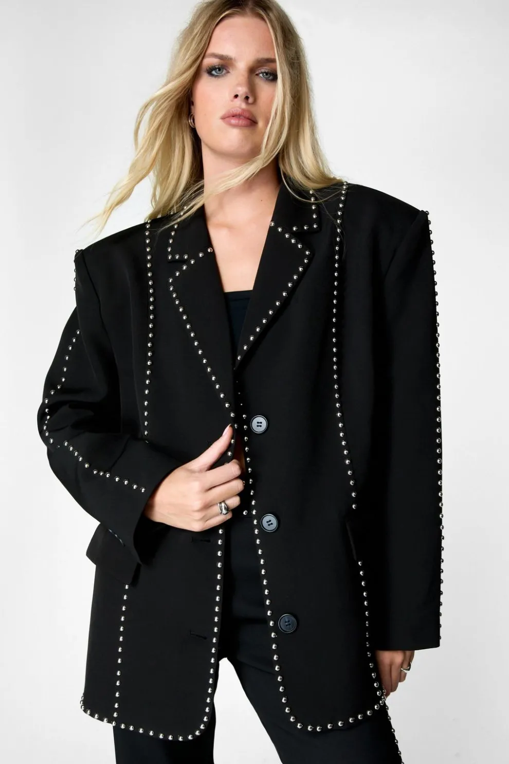 Premium Studded Oversized Blazer | Nasty Gal