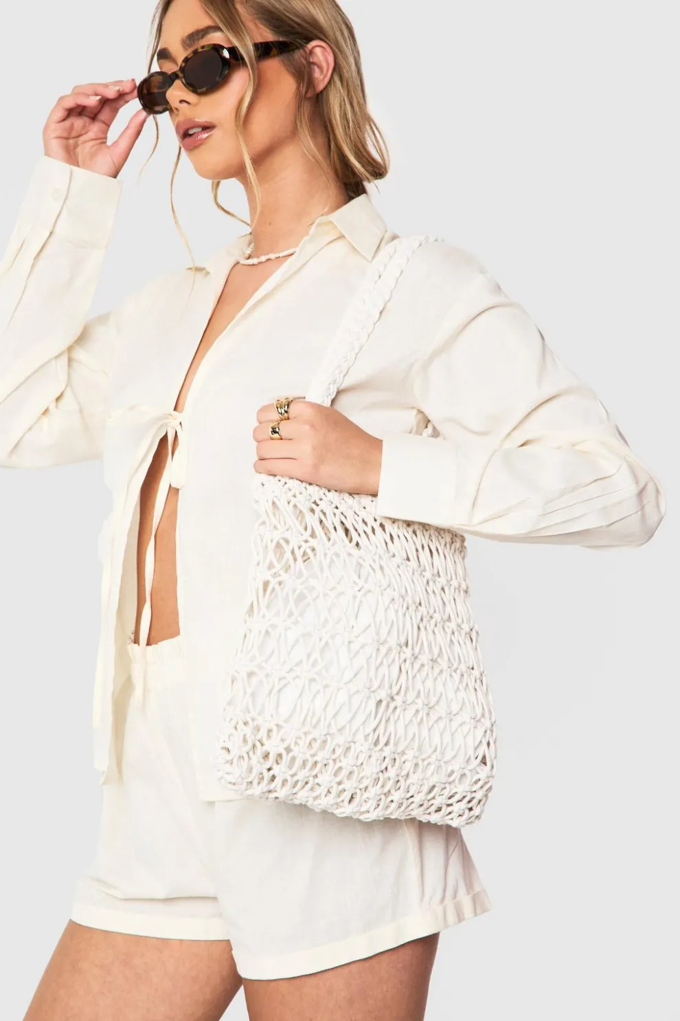 Knitted Crochet Beach Bag | Nasty Gal