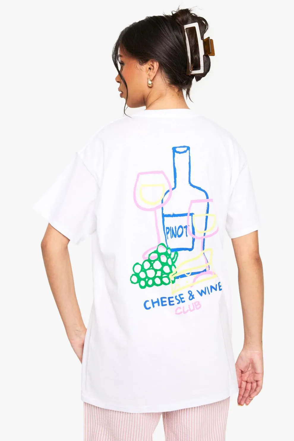 Cheese and Wine Club Oversized Printed T-shirt | Nasty Gal