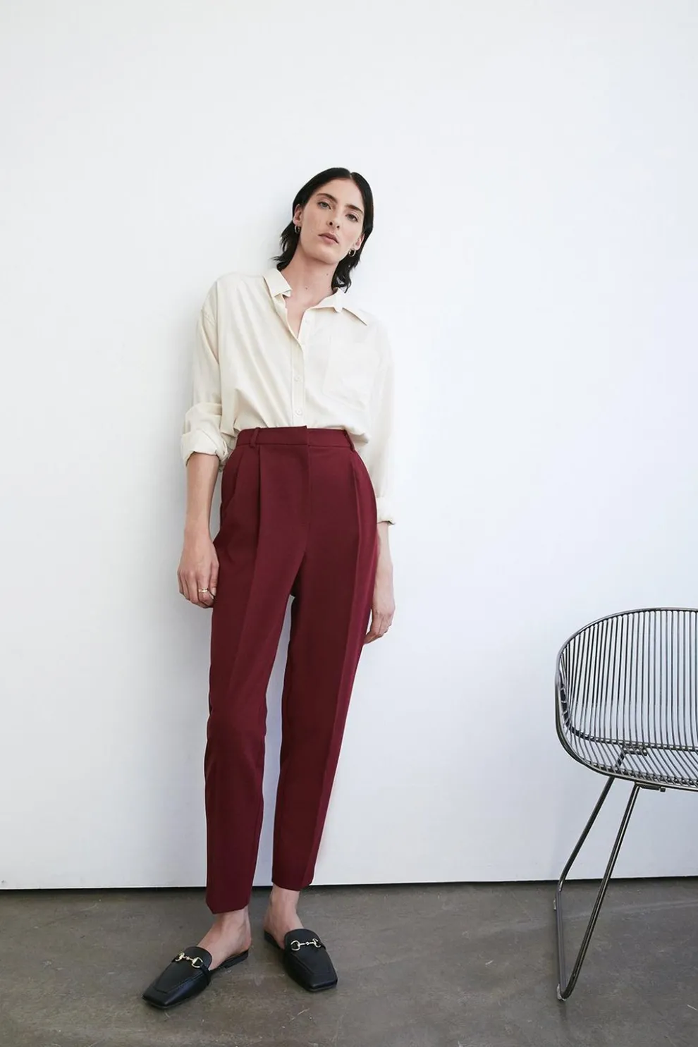 Double Crepe Pleat Peg Trouser | Nasty Gal