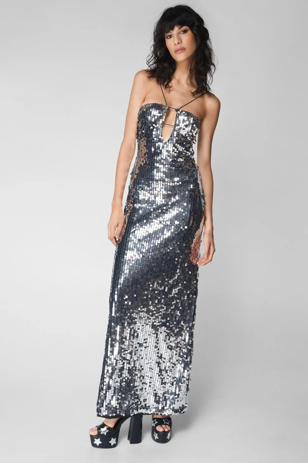 Cut Out Detail Sequin Maxi Dress | Nasty Gal