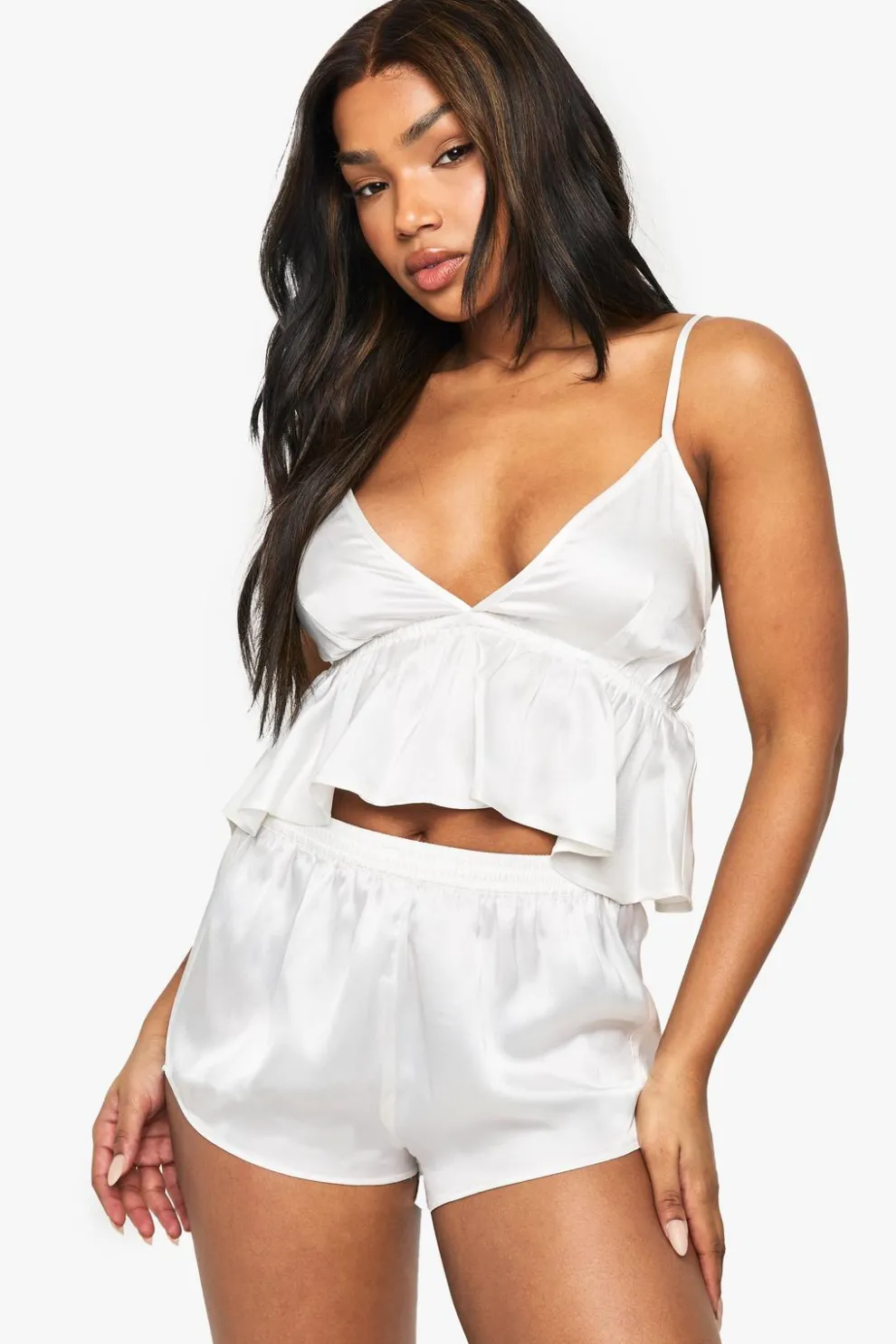 Bridal Satin Cami Top & Shorts Pyjama Set | Nasty Gal
