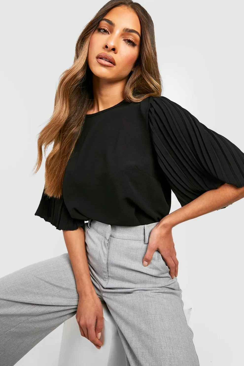 Pleat Sleeve Woven Blouse | Nasty Gal