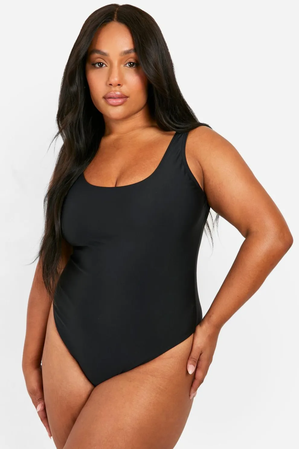 Plus Tummy Control Scoop Swimsuit | Nasty Gal