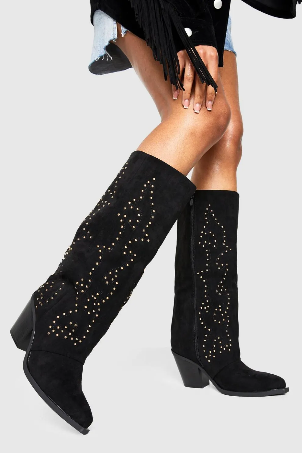 Western Embellished Column Boot | Nasty Gal