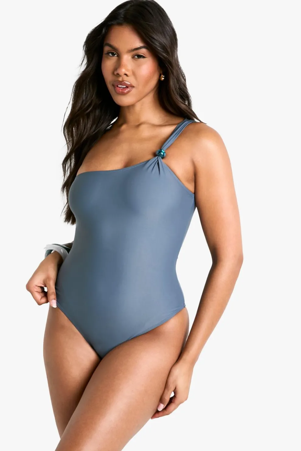 Beaded One Shoulder Swimsuit | Nasty Gal