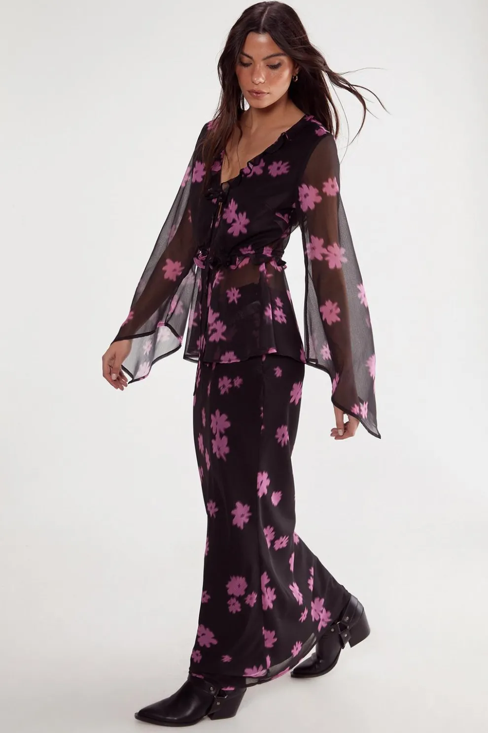 Ditsy Floral Chiffon Maxi Skirt | Nasty Gal