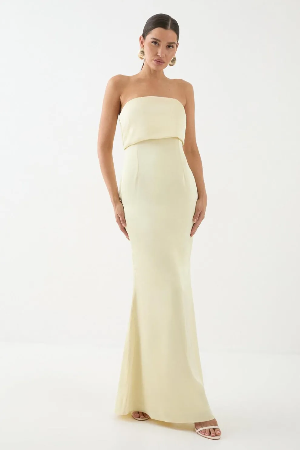Premium Satin Bandeau Overlay Bridesmaid Dress | Nasty Gal