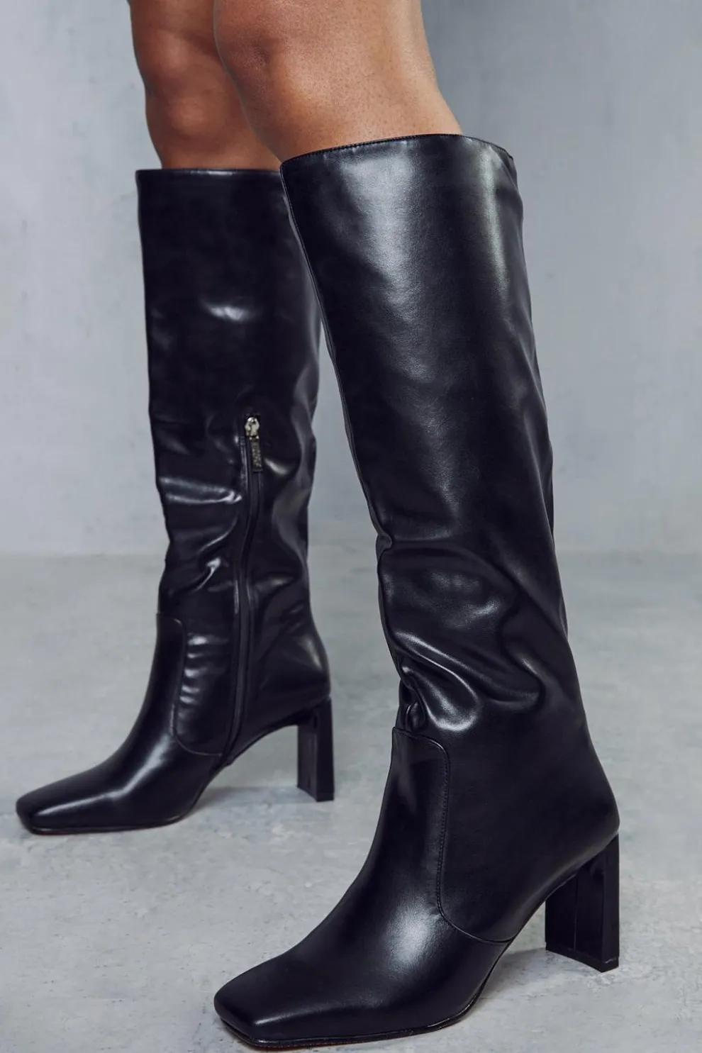 Leather Look Knee High Boots | Nasty Gal