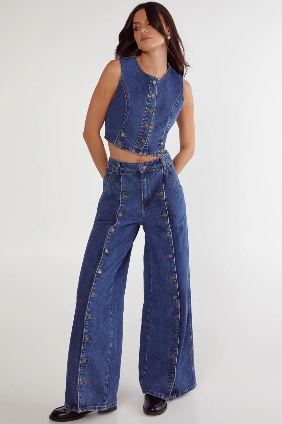Button Front Wide Leg Jean | Nasty Gal
