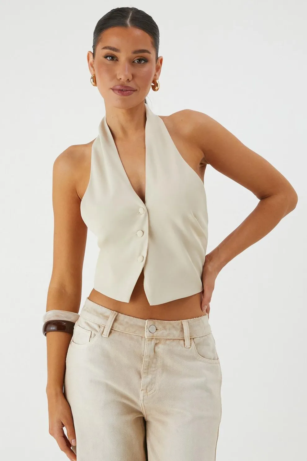 Tailored Halter Neck Waistcoat | Nasty Gal
