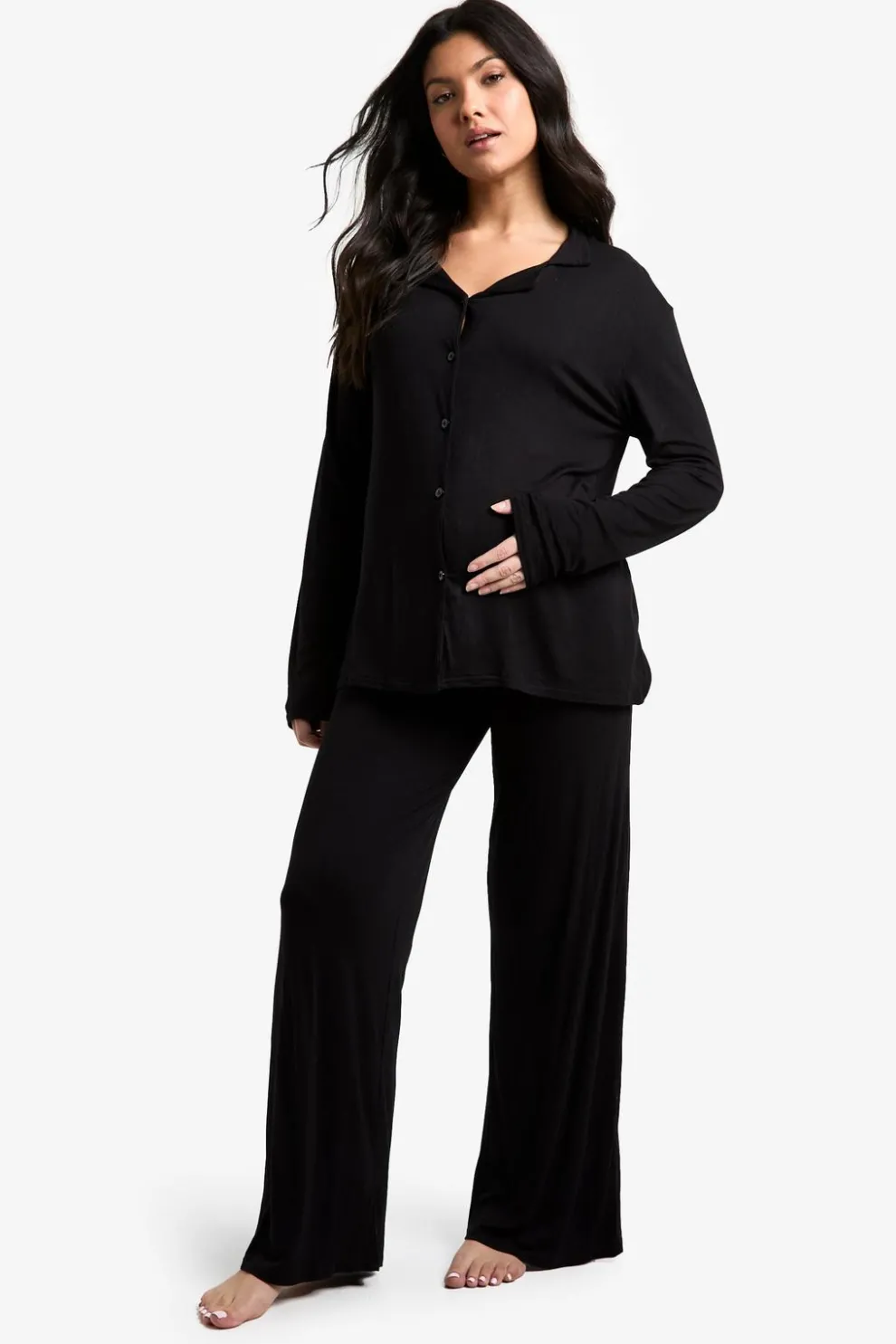 Maternity Long Sleeve Shirt & Trouser Pj Set | Nasty Gal