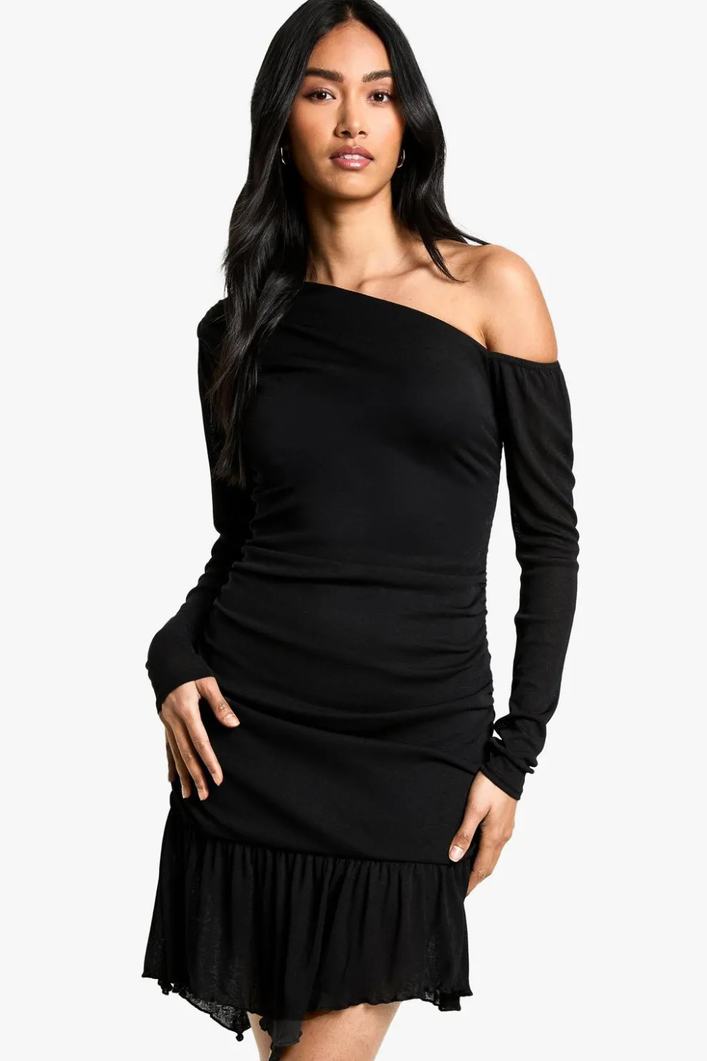 Burnout Mesh Ruched Mini Dress | Nasty Gal