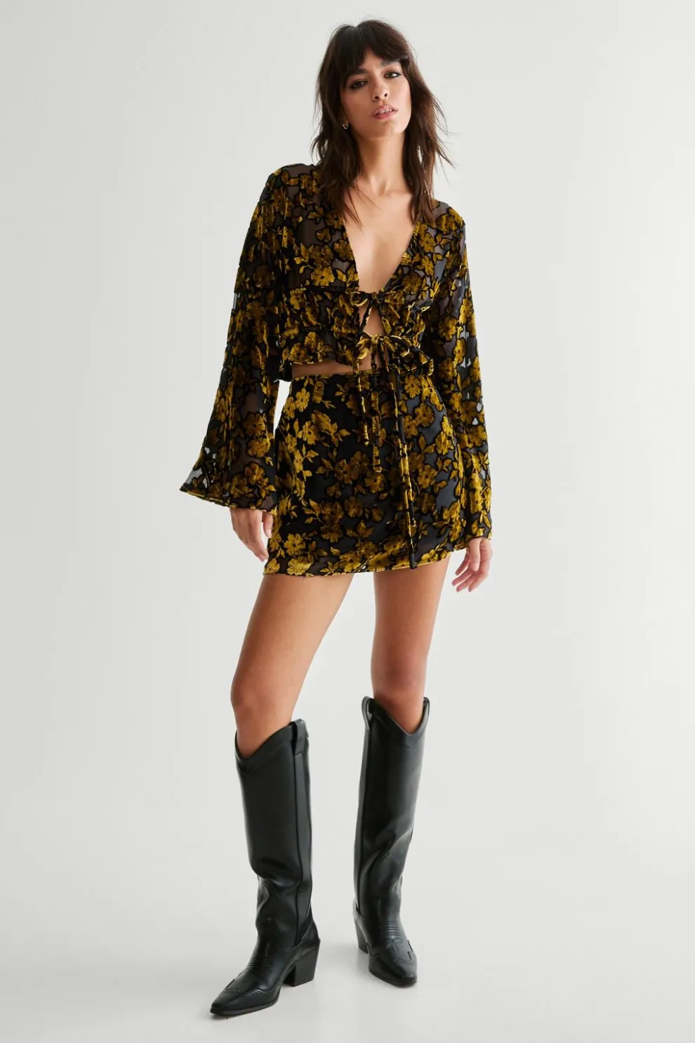 Floral Devore Mini Skirt | Nasty Gal