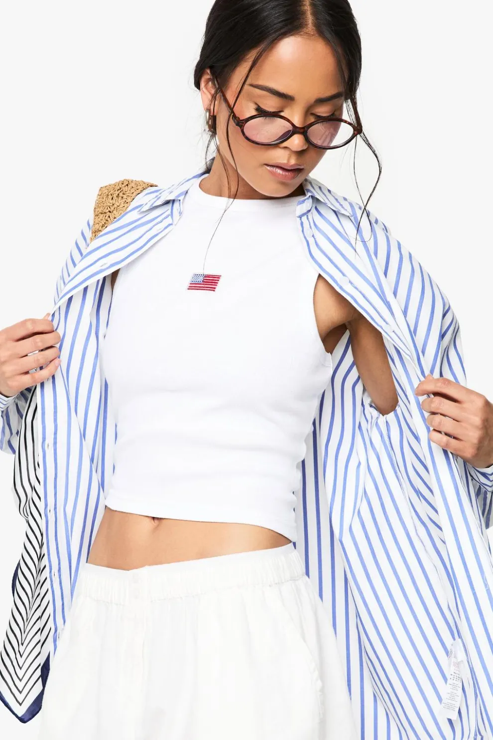 USA Flag Embroidered Rib Vest Top | Nasty Gal