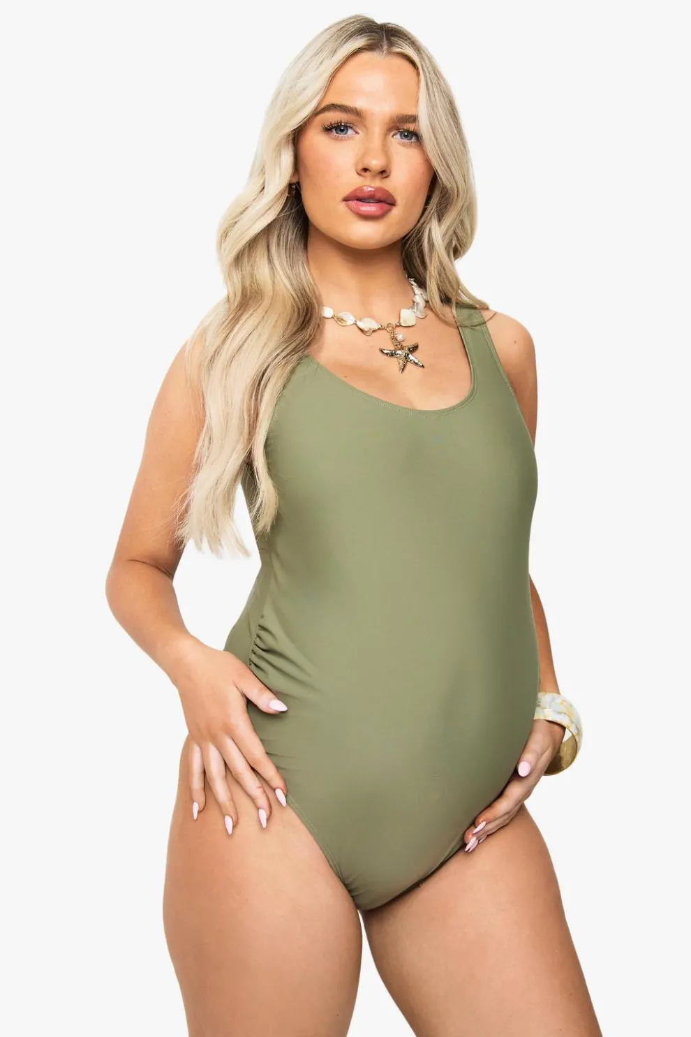 Maternity Ruched Bump Support Swimsuit | Nasty Gal