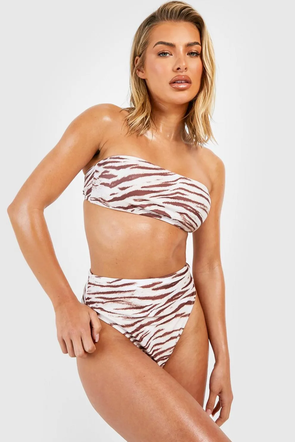 Tiger Bandeau Tube Bikini Top | Nasty Gal
