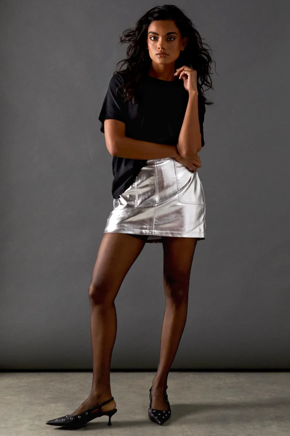 Metallic Five Pocket Mini Skirt | Nasty Gal