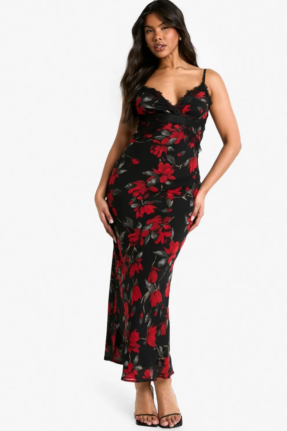 Floral Print Lace Trim Maxi Dress | Nasty Gal