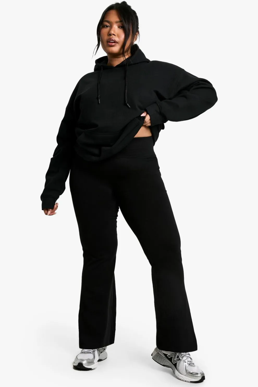 BOOHOO BASICS PLUS DEEP WAISTBAND FLARE | Nasty Gal