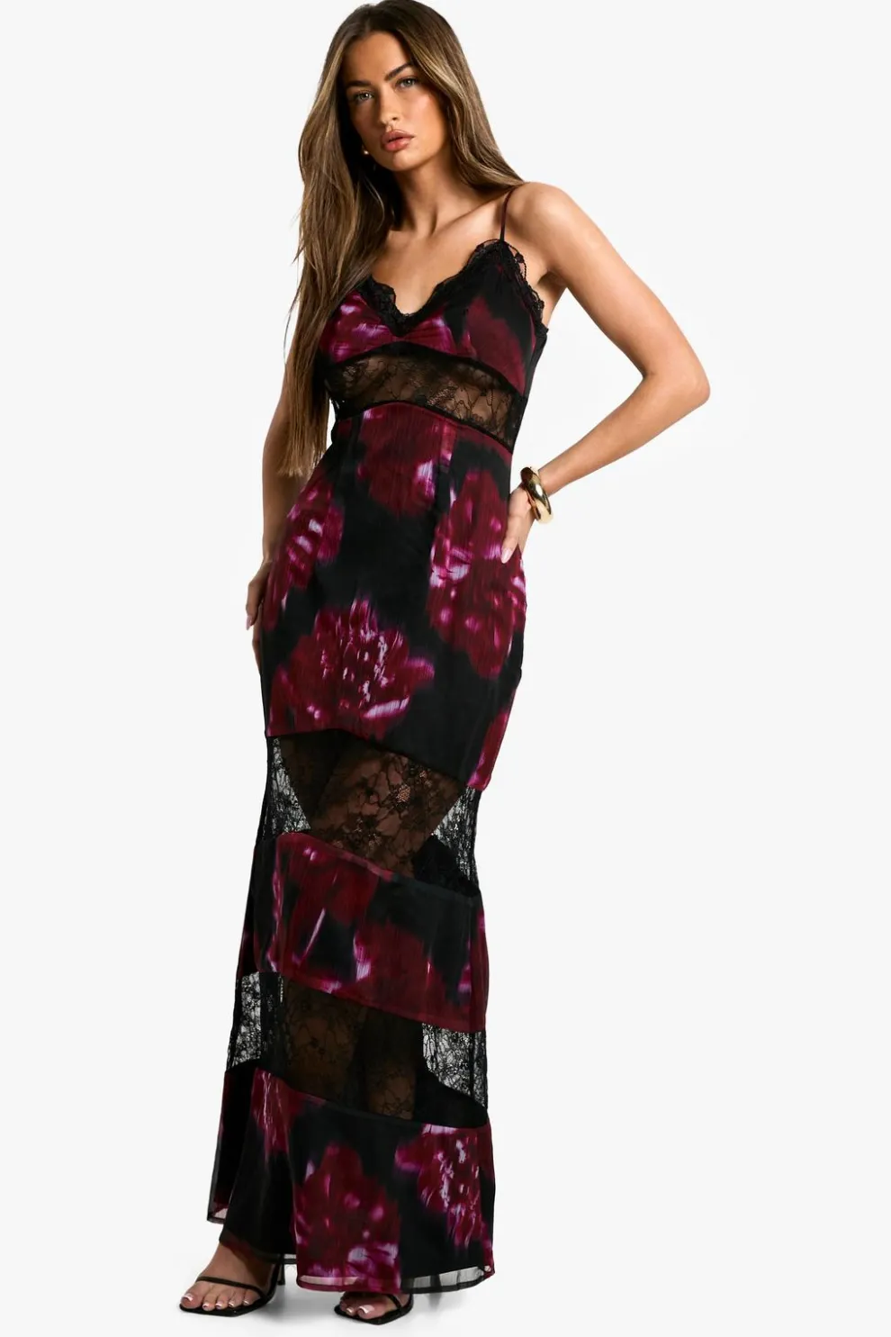 Dark Floral Lace Maxi Dress | Nasty Gal